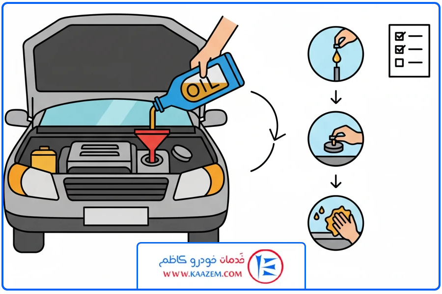 نحوه ریختن روغن | تعویض روغن سوزوکی ویتارا