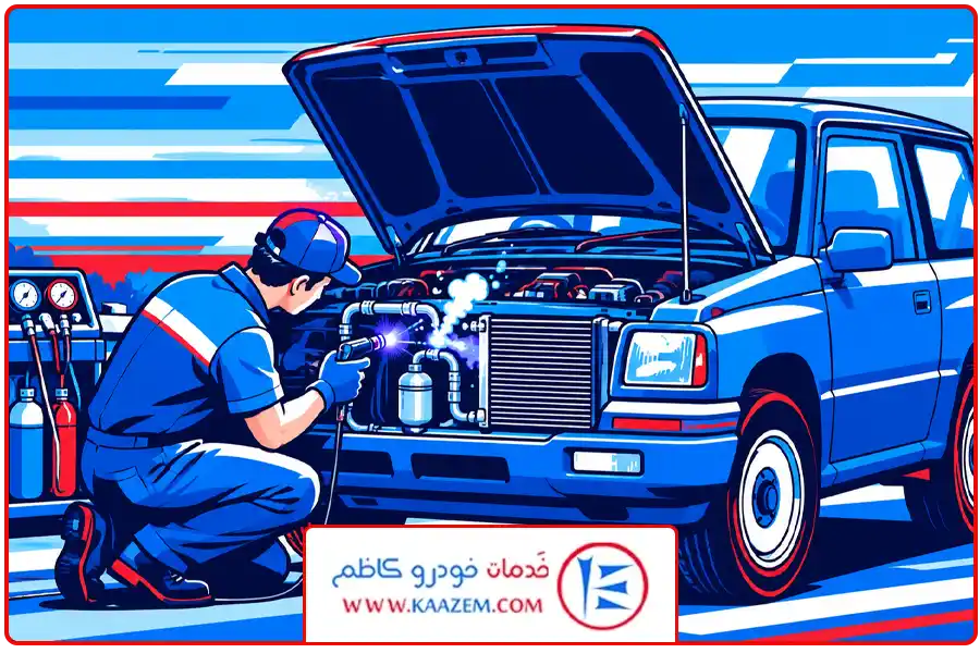 شارژ گاز کولر سوزوکی ویتارا | شارژ گاز با دستگاه و گیج فشار